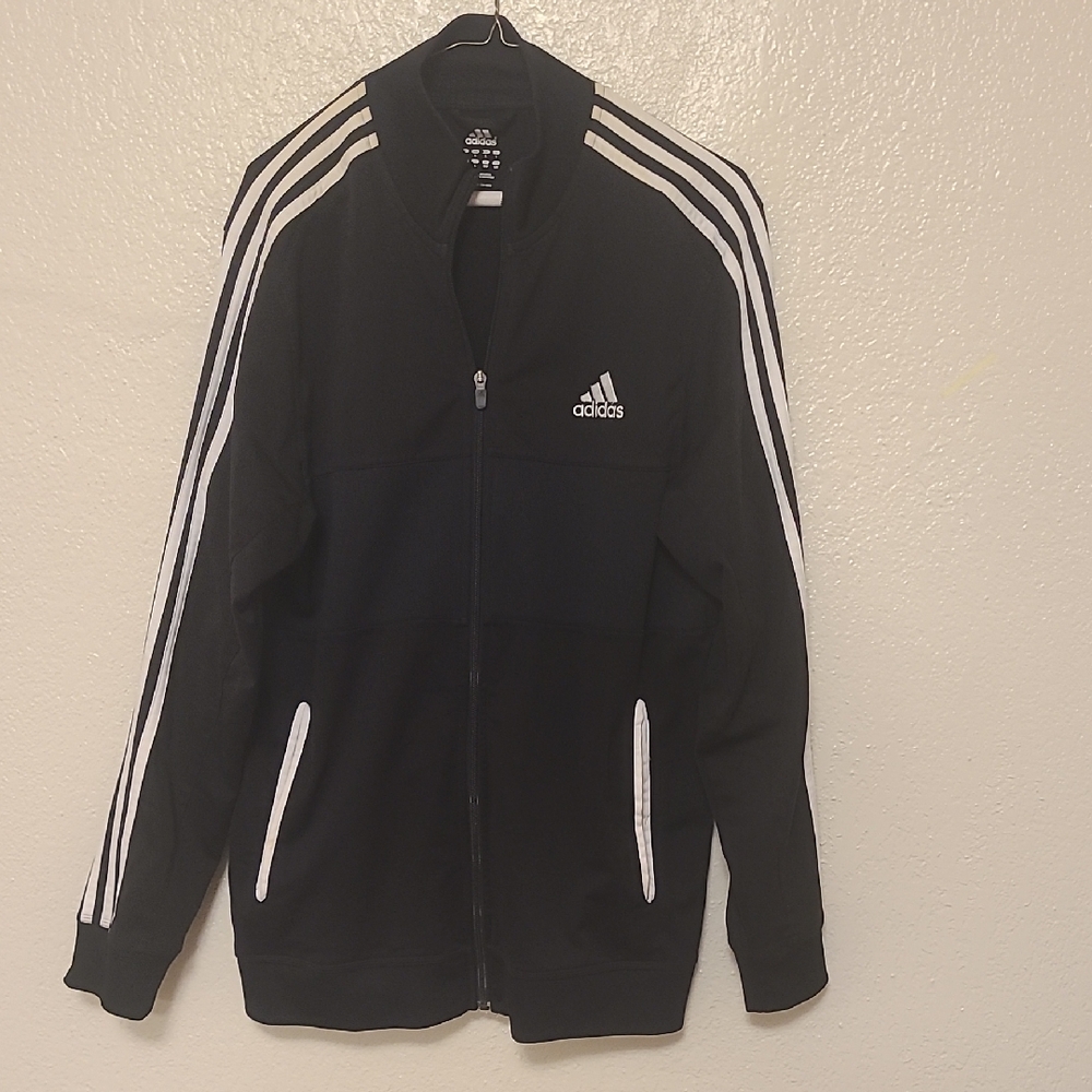 Adidas Black Jacket with White Accents